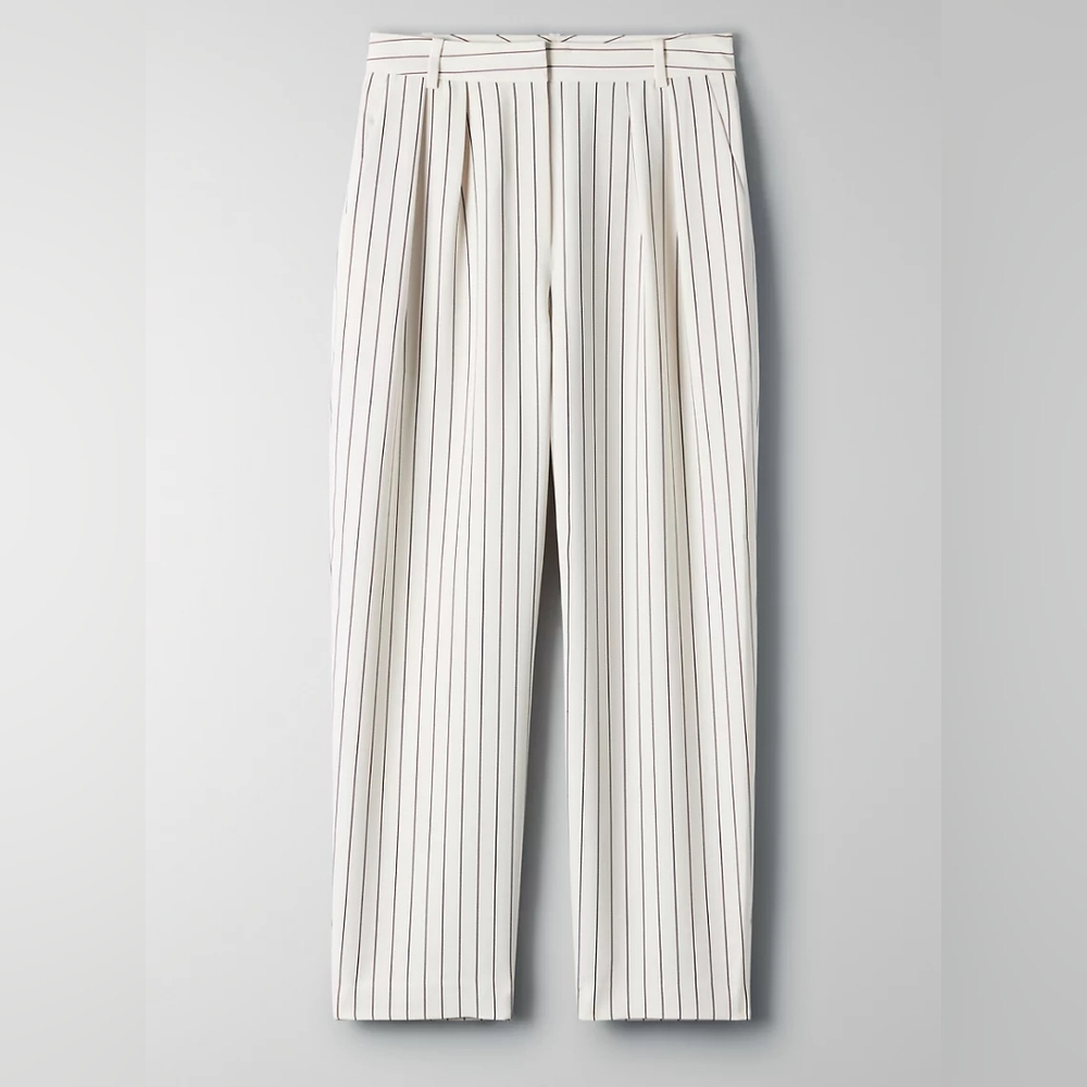 Babaton/Aritzia white pinstriped pants